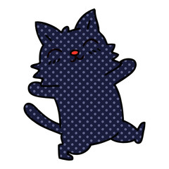 quirky comic book style cartoon cat