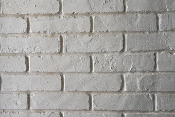 Seamless design vintage style in natural light ancient cream beige yellow brown brick wall textured  background. white brick wall, texture of whitened masonry as a background