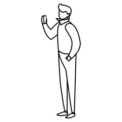 young man using smartphone