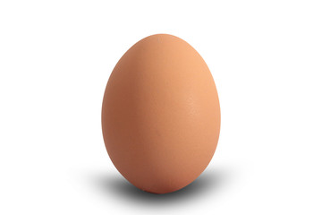 Raw brown chicken eggs on white background 