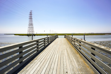 Fototapeta premium The sailing station in Baylands Park, Palo Alto, San Francisco bay area, California