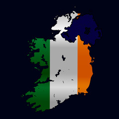 Map of Ireland on a dark-blue background.
