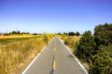 Bicycle track, San Francisco Bay Trail, Palo Alto, California