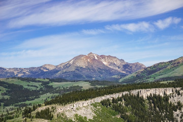 Fototapeta na wymiar Panoramic view from Bunsen Peak, Yellowstone National Park, Wyoming