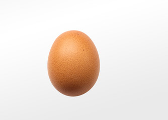 Raw brown chicken eggs on white background 