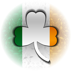 Glass clover, transparent trefoil. St.Patrick's Day. Celebration. Day of rest. Flag of Ireland. Happy.