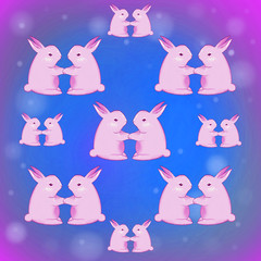 Hand Drawn Cute Bunny, print design rabbit, children print on t-shirt.