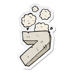 sticker of a cartoon stone number seven