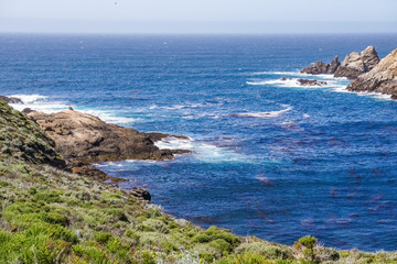 Fototapeta premium Rocky shoreline, Pacific Ocean coastline, Big Sur, California