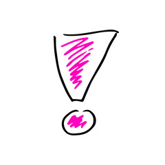 Free hand vector drawing of an exclamation mark.