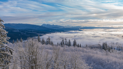 Clouds Blanketing Fraser Valley - Winter
