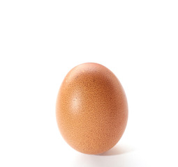 Raw brown chicken eggs on white background 