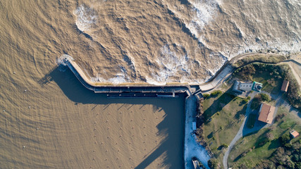 Aerial photo of La Valliere lighthouse in Saint Georges de Didonne port