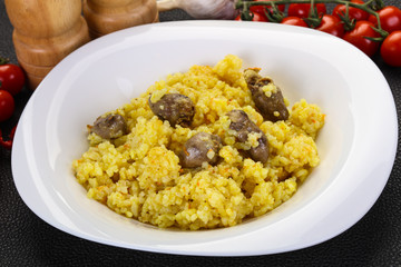 Rice with Chicken hearts