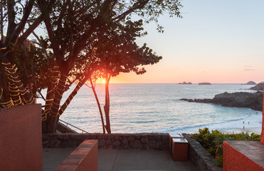 atardecer en la playa