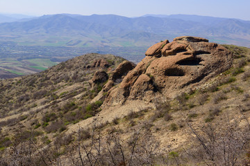 Scenic landscape with settlements, Armenia-Georgia border