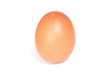 Raw brown chicken eggs on white background 