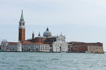 Fototapeta na wymiar Gondola, San Marco canal, San Giorgio Maggiore church, Venice, Italy, Europe