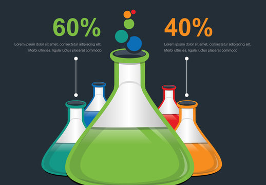 Infographic Layout with Test Tube Illustrations