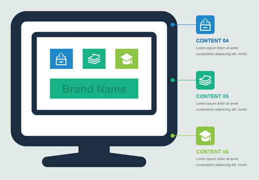 Infographic Layout with a Desktop Computer Illustration