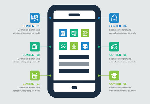 Infographic Layout with Smartphone Illustration