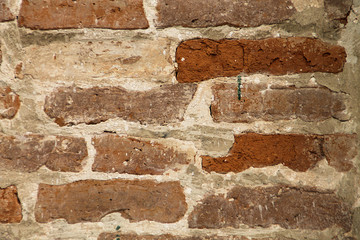 old red brick wall background
