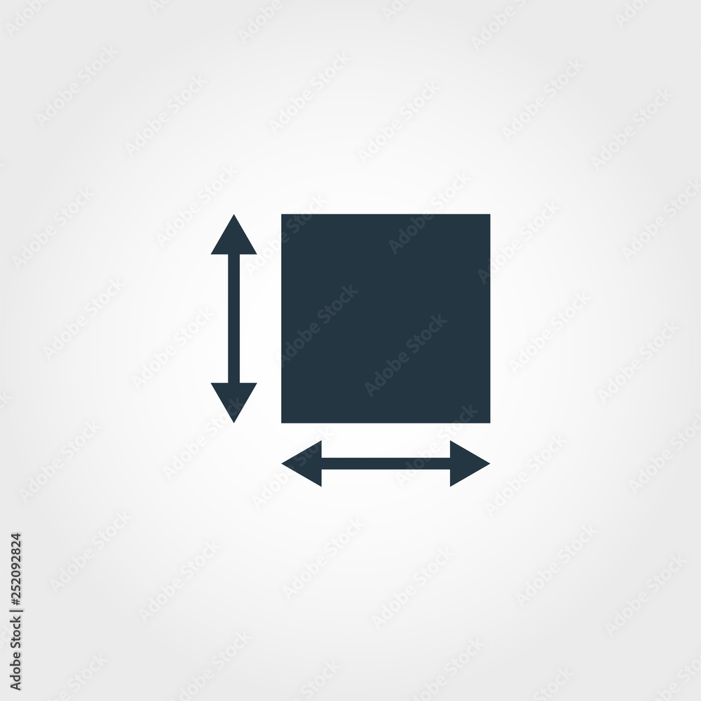 Poster area measurement icon from measurement icons collection. creative element design area measurement ic
