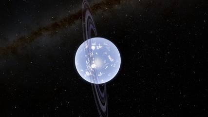 Exoplanet with rings Second Earth 3D illustration (Elements of this image furnished by NASA)