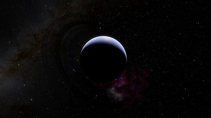 Exoplanet with rings Second Earth 3D illustration (Elements of this image furnished by NASA)