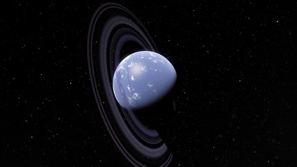 Exoplanet with rings Second Earth 3D illustration (Elements of this image furnished by NASA)