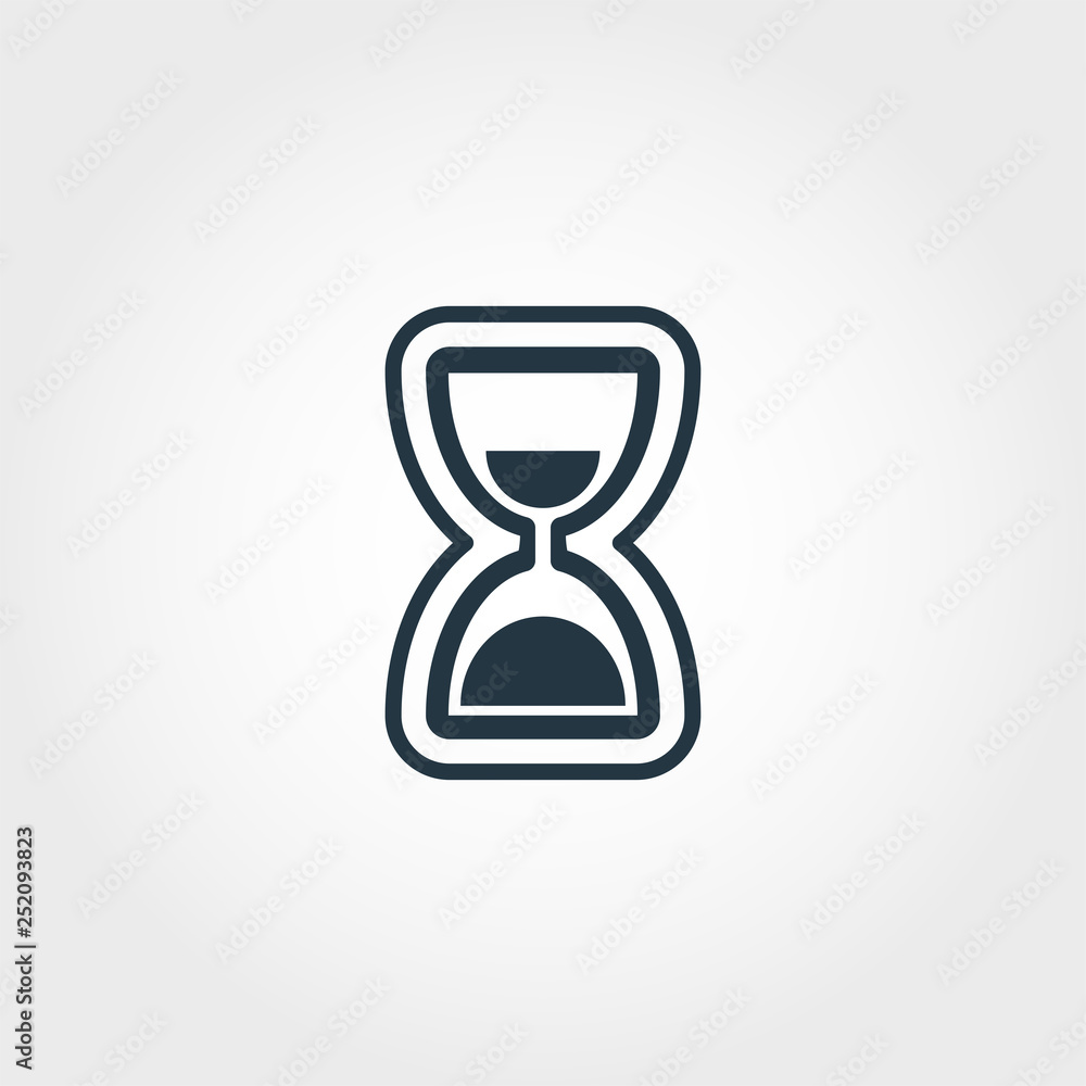 Poster hourglass icon from measurement icons collection. creative element design hourglass icon. web design