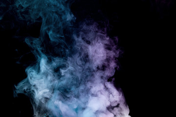 Colorful smoke on black background