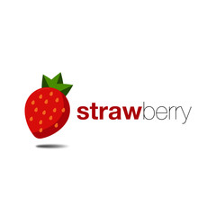 Strawberry with text vector - 252094253
