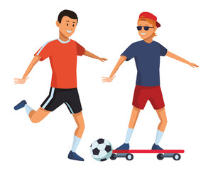 soccer player and skateboarder