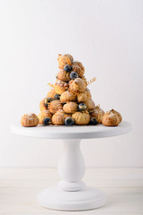Croquembouche isolated on white background