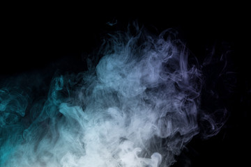 Colorful smoke on black background