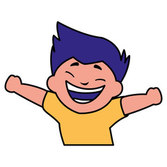 happy fat boy celebrating