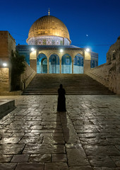 Dome of the Rock Mosque and Dome of the Chain in Jerusalem, Israel