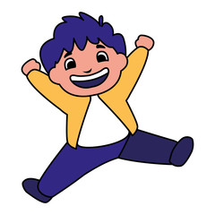 happy fat boy celebrating