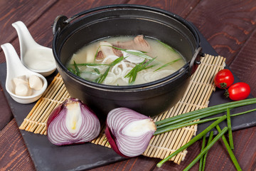  beautiful meat soup in the original design, for use in design