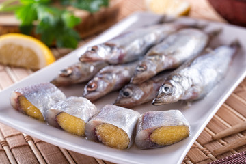 Raw Shishamo on a Plate