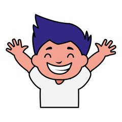 happy fat boy celebrating