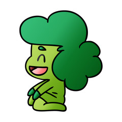 gradient cartoon of a kawaii alien girl