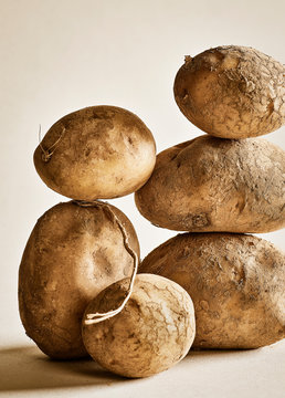 Two stacks of potatoes