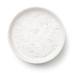 Fototapeta na wymiar Salt In White Bowl Isolated On White Background