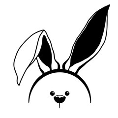 Sketch rabbit ears with a muzzle. Easter bunny.