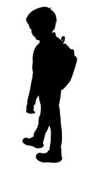 a student boy silhouette vector