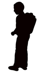 a student boy silhouette vector