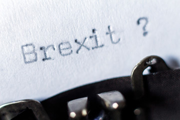Word Brexit typed on typewriter