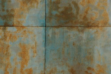 green brown metal texture from old rusty iron wall